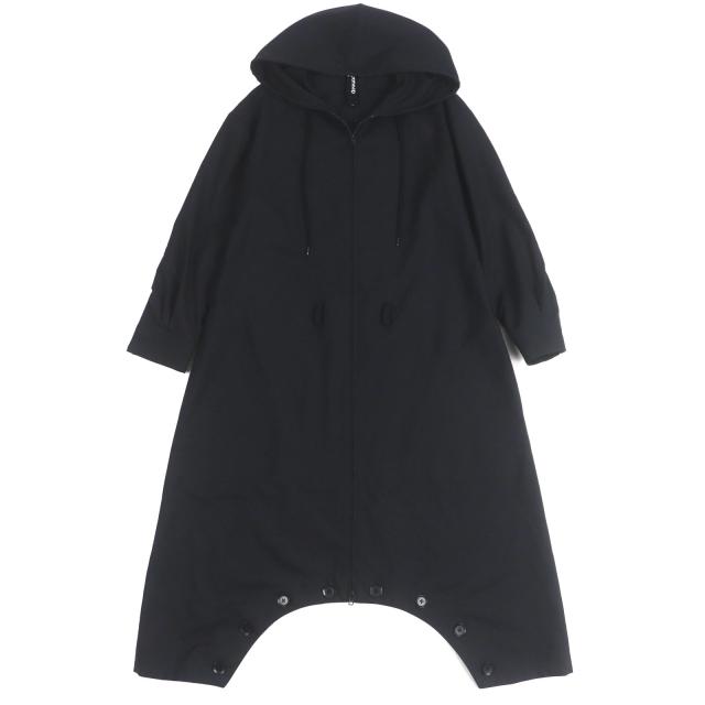 美品▼グラウンドワイ 21SS GT-D01-100 T/W Gabardine Inseam Buttons Overalls 2WAY フルジップ フード付 オーバーオール コート 1 正規品_1