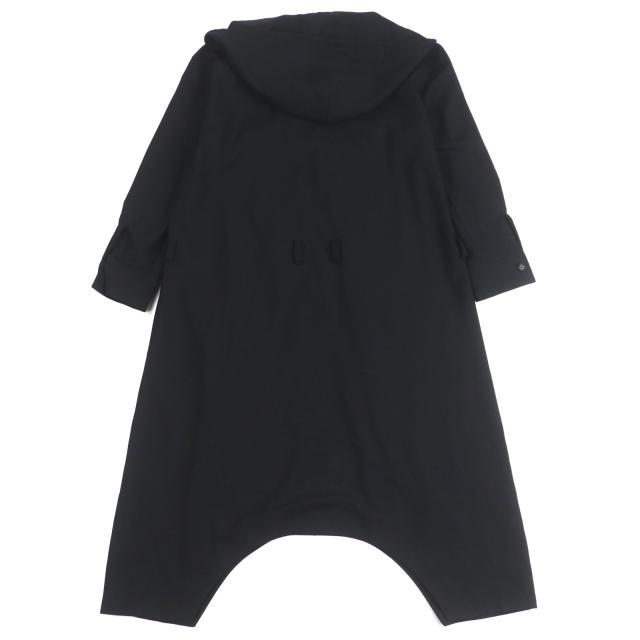 美品▼グラウンドワイ 21SS GT-D01-100 T/W Gabardine Inseam Buttons Overalls 2WAY フルジップ フード付 オーバーオール コート 1 正規品_4