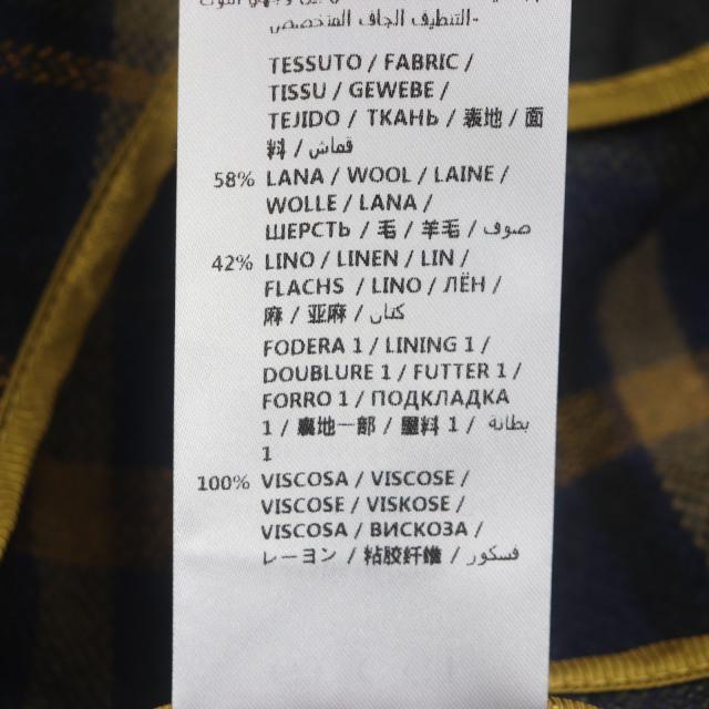 極美品▽GUCCI グッチ 568562 ウール リネン チェック柄 ダブル