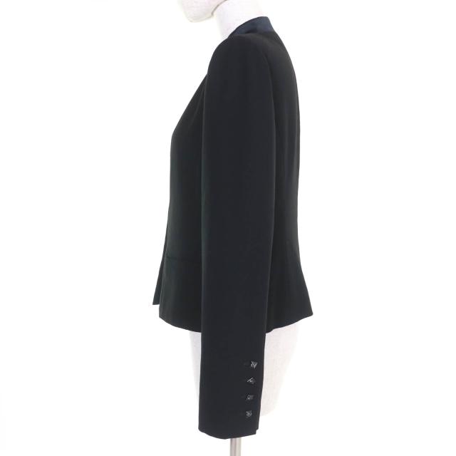 美品☆CHANEL シャネル 03A P21990W03211 ウール シルク ココマークピラミッドボタン ジャケット ブラック 40 仏製 正規品 レディース_1
