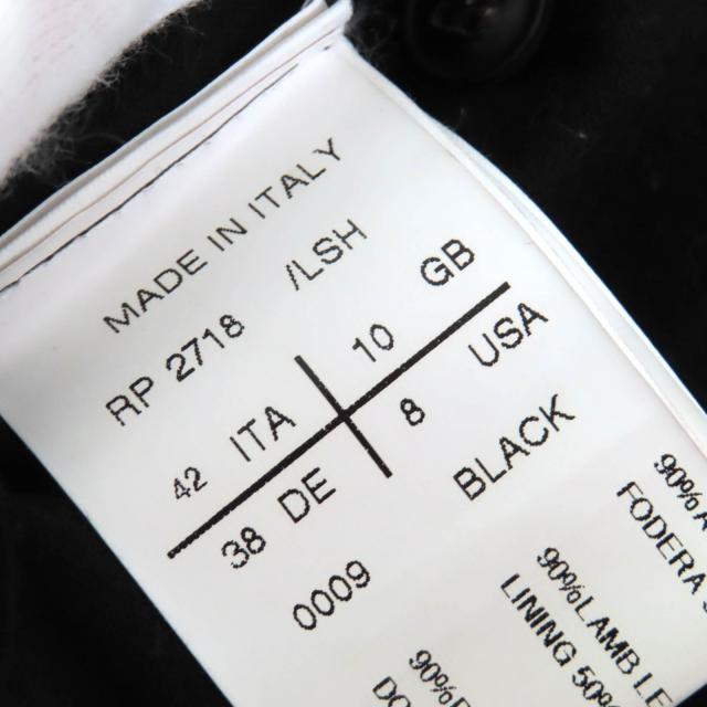 美品△Rick Owens リックオウエンス RP2718 アーカイブ ムートン ライダースジャケット ブラック 42 イタリア製 レディース_7