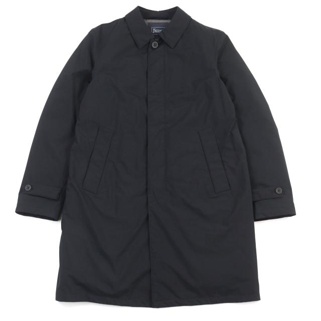 極美品○Herno ヘルノ 2020年製 PI001UL Laminar ラミナー ロゴボタン 比翼仕立て ダウンコート ブラック 50 ガーメント付 正規品 メンズ