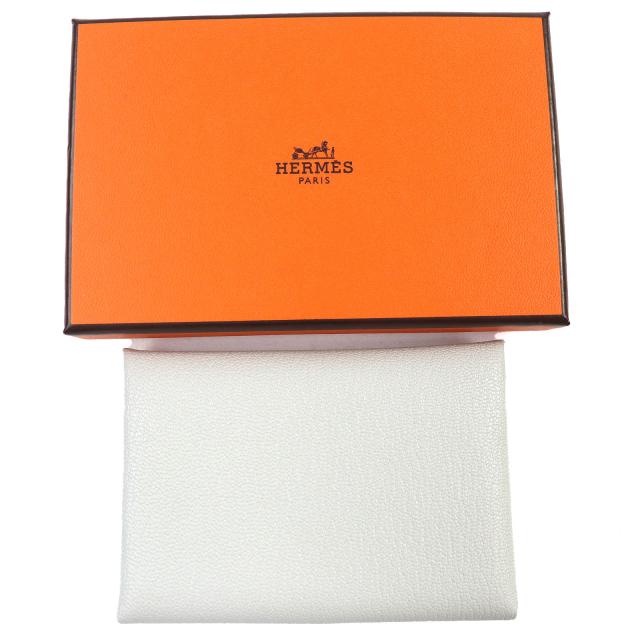 未使用品△HERMES エルメス カルヴィ デュオ シェーブルミゾル グリペール シルバー金具 コインケース W刻印 箱付き 仏製 レディース_1