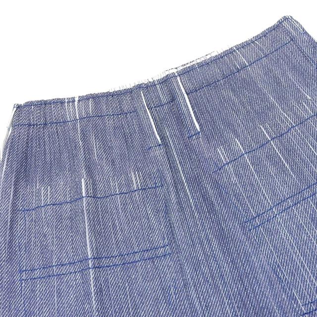 極美品▲PLEATS PLEASE プリーツプリーズ イッセイミヤケ PP11-JG614 デニム転写 プリーツ スカート 青系 3 日本製 正規品 レディース_3