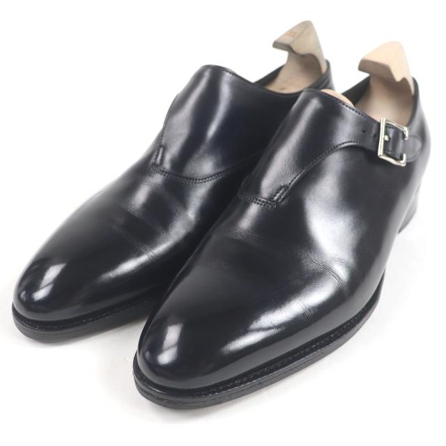 美品□John Lobb ジョンロブ COAST コースト レザー プレステージライン サイドモンク 7000ラスト ドレスシューズ ブラック 5 E 英国製
