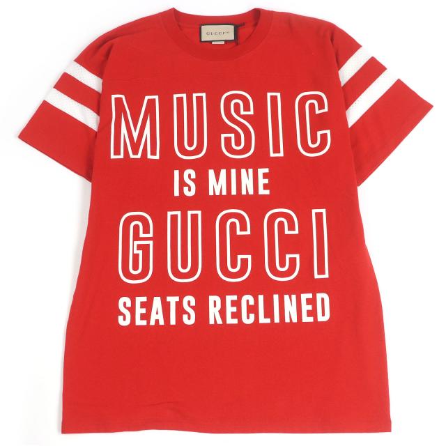 未使用品□GUCCI グッチ 100周年記念 22SS 655459 コットン100％ ロゴプリント カットソー 半袖Ｔシャツ レッド S イタリア製 正規品