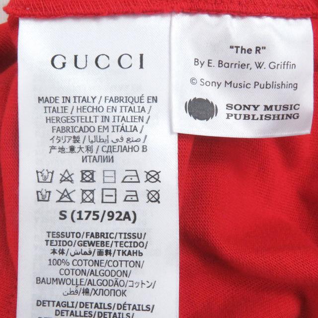 未使用品□GUCCI グッチ 100周年記念 22SS 655459 コットン100％ ロゴプリント カットソー 半袖Ｔシャツ レッド S イタリア製 正規品_4