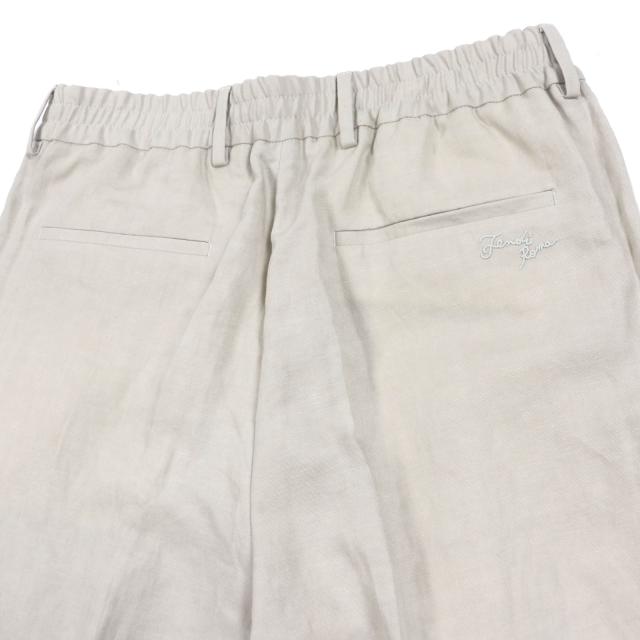 未使用品▼FENDI フェンディ 2021年製 FB0767 リネン混 ロゴ刺繍入り パンツ スラックス ベージュ 48 伊製 正規品 メンズ 未使用品▽FENDI フェンディ 2021年製 FB0767 リネン混 ロゴ刺繍入り