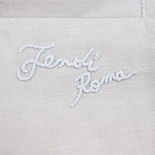 未使用品▽FENDI フェンディ 2021年製 FB0767 リネン混 ロゴ刺繍入り