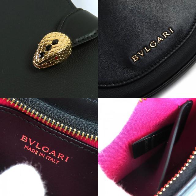 未使用品△BVLGARI ブルガリ 292051 セルペンティ エリプス スモール 2WAY レザー ハンドバック チェーン ショルダーバッグ ブラック_9
