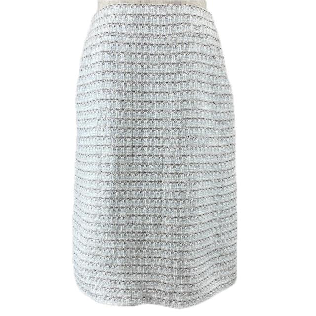 極美品▲CHANEL シャネル ヴィンテージ 05C P24927 ココマークパーツ ツイードスカート タイトスカート マルチ 34 仏製 正規品 レディース