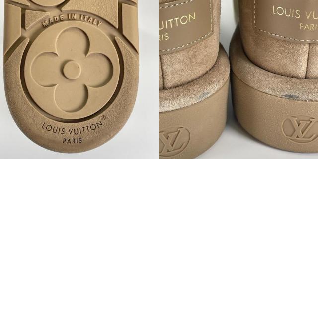 美品▲LOUIS VUITTON ルイヴィトン 2023年製 アスペンライン ムートン ベルトデザイン ショートブーツ ベージュ 37 伊製 レディース_9