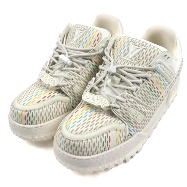 良品▼LOUIS VUITTON ルイヴィトン 2024年製 1ACR19 LVトレイナーマキシ スニーカー ベージュ マルチ 9 イタリア製 メンズ 定価284900円