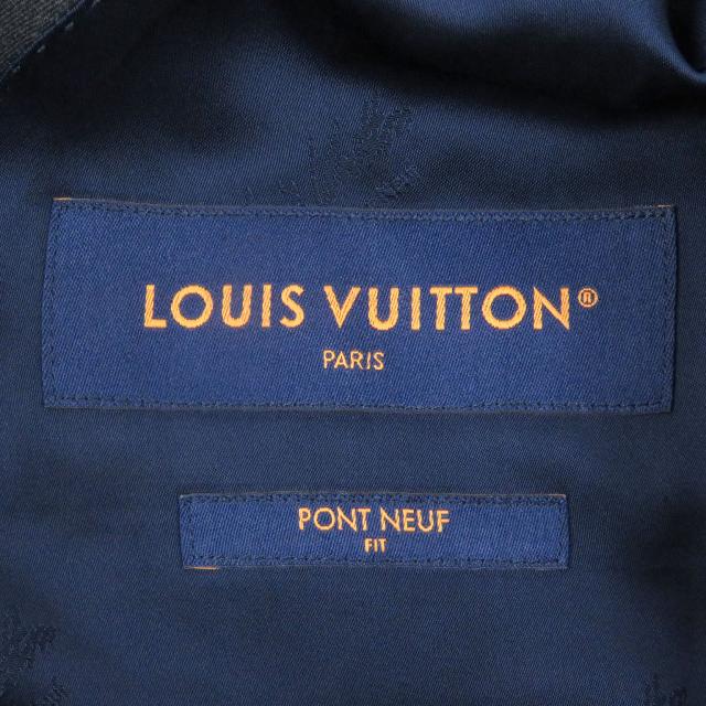 極美品□LOUIS VUITTON ルイヴィトン 25SS HSFJ8E PONT NEUF FIT LVロゴ ピークドラペル シングルスーツ グレー 46 イタリア製 正規品
