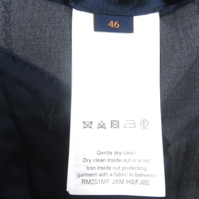 極美品□LOUIS VUITTON ルイヴィトン 25SS HSFJ8E PONT NEUF FIT LVロゴ ピークドラペル シングルスーツ グレー 46 イタリア製 正規品
