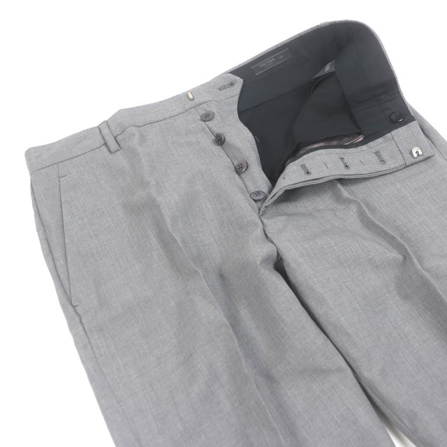 極美品□PRADA プラダ DNA955 バージンウール100 シングル スラックス