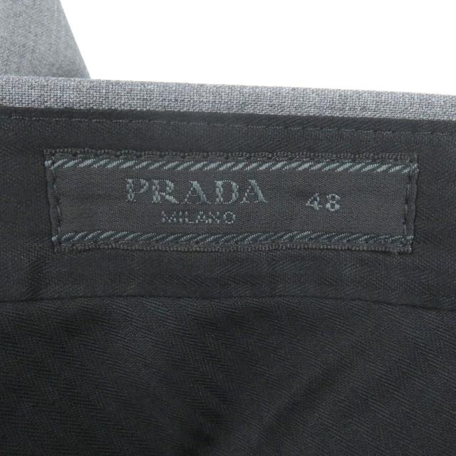 極美品□PRADA プラダ DNA955 バージンウール100 シングル スラックス テーパードパンツ トラウザーズパンツ グレー 48 正規品 メンズ 極美品□PRADA プラダ DNA955 バージンウール100 シングル スラックス