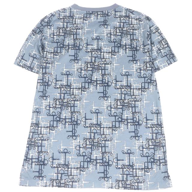 極美品□HERMES エルメス コットン100％ ラビリンス ホースビット 半袖Ｔシャツ カットソー ライトブルー M イタリア製 正規品 メンズ_2
