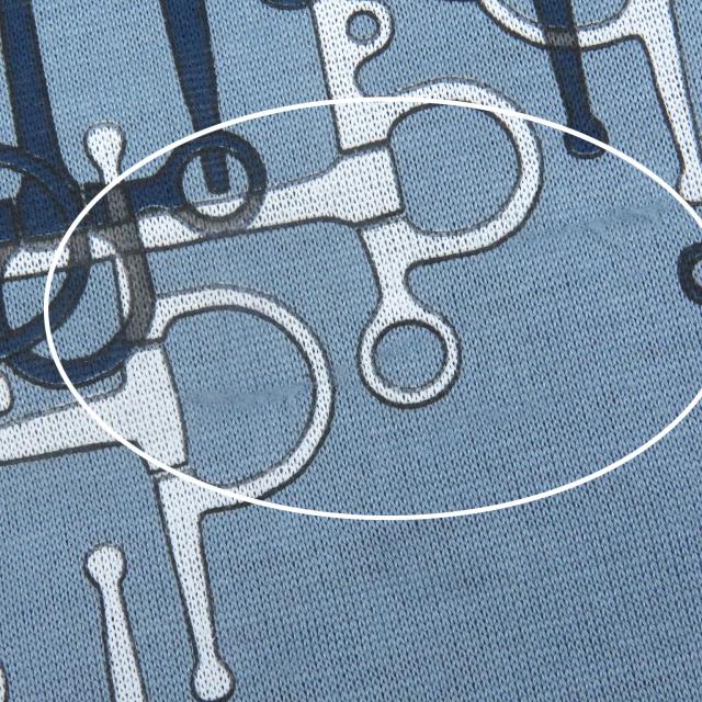 極美品□HERMES エルメス コットン100％ ラビリンス ホースビット 半袖Ｔシャツ カットソー ライトブルー M イタリア製 正規品 メンズ_6