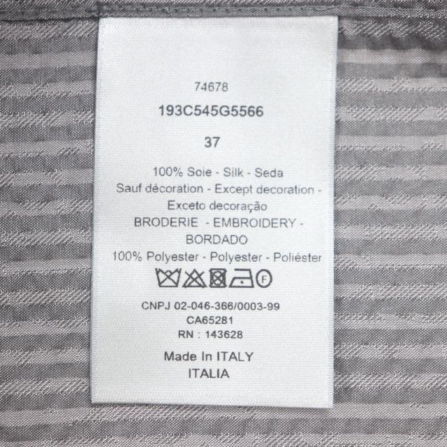 極美品▼DIOR ディオール オム 193C545G5566 シルク100% ロゴ刺繍 ストライプ柄 シアサッカー ショートスリーブ 半袖シャツ 37 正規品_7