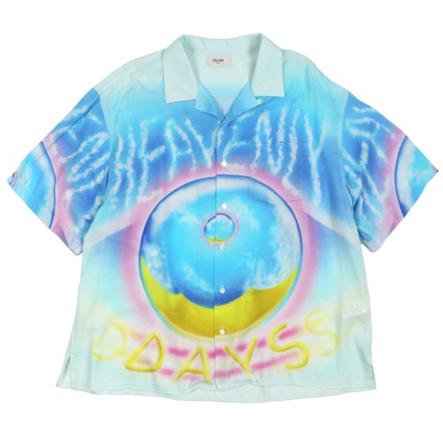 極美品▼CELINE セリーヌ 22SS 2C517357Q アーティストプリント ルーズハワイアン ショートスリーブ 半袖シャツ  40 正規品 メンズ