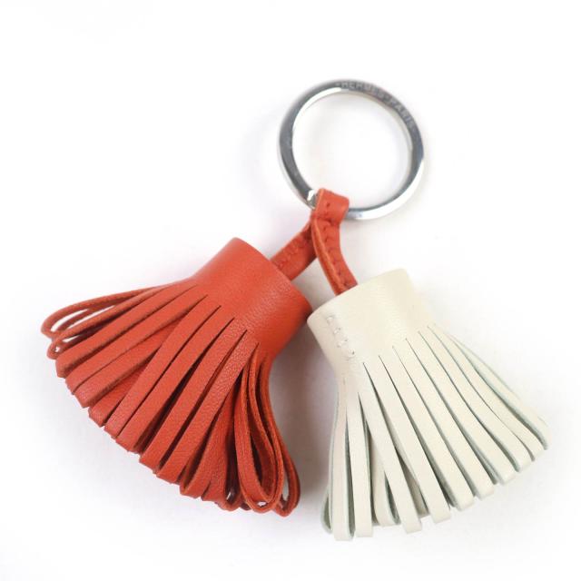 極美品☆HERMES エルメス カルメン ウノドス アニョーミロ カーネリアン クレ キーリング キーホルダー バッグチャーム 仏製 レディース