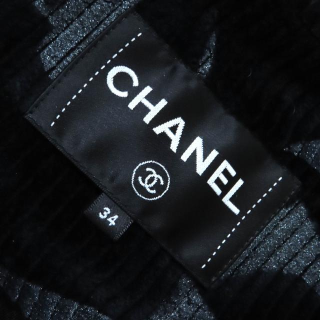 美品△CHANEL シャネル 24AW P77394 ココネージュ ココボタン 裾フレアジップ ジャンプスーツ オーバーオール サロペット 黒 34 正規品_7