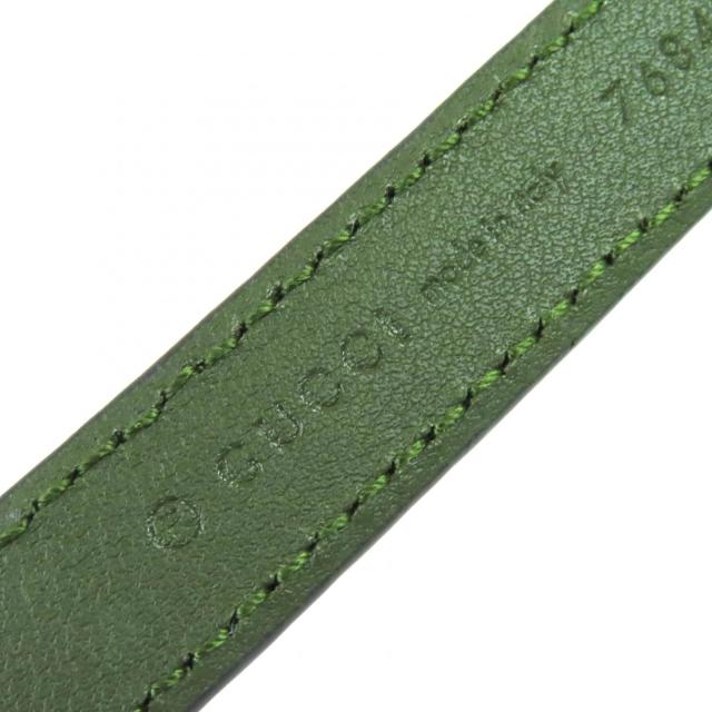 極美品△GUCCI グッチ 768431 インターロッキングGバックル GG柄 スウェードレザー 細ベルト 75・30 カーキ 保存袋付き 伊製 レディース_7