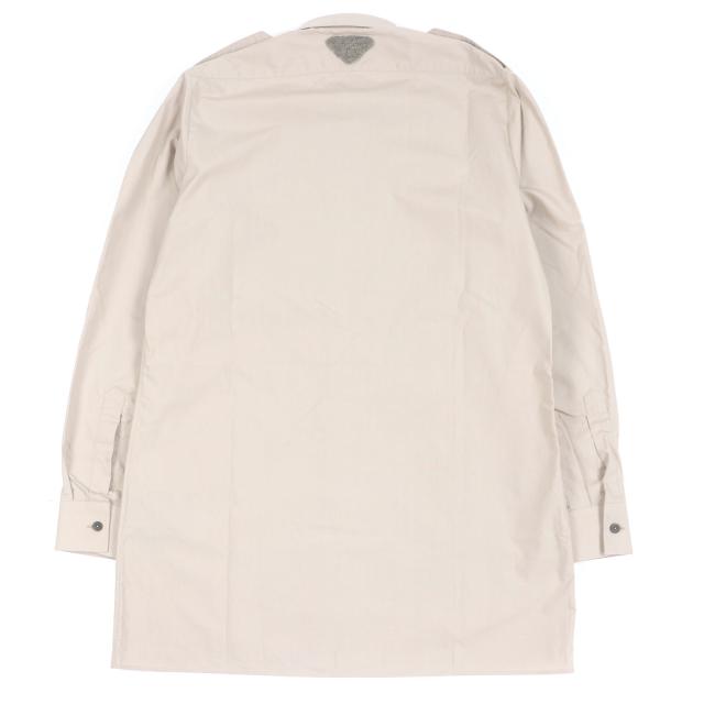 極美品□PRADA プラダ 2023年製 UCN513 コットン100％ トライアングルロゴ エポレット付き 長袖シャツ ベージュ 38 イタリア製 正規品_2