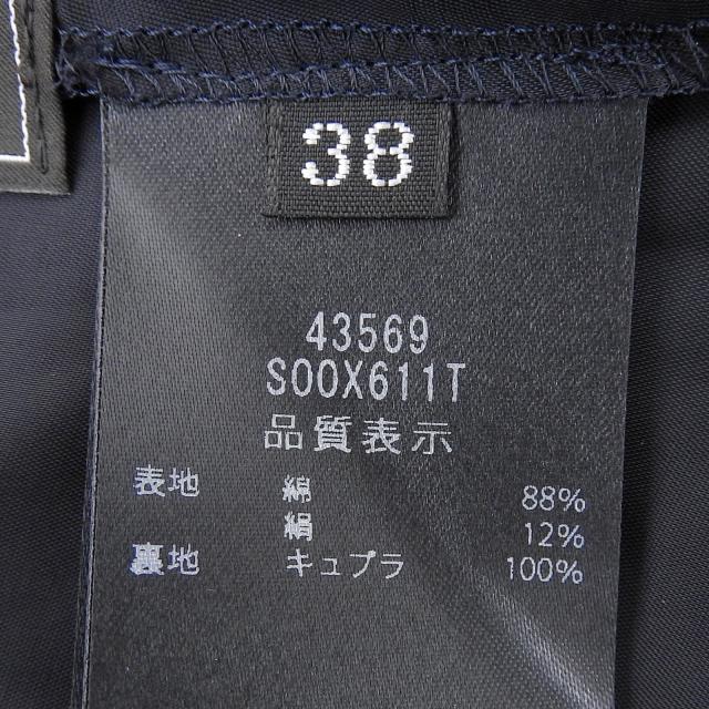 極美品▲FOXEY フォクシー 43569 S00X611T コットン シルク混 パフスリーブ シアサッカー 半袖 ワンピース ネイビー 38 日本製 正規品_6