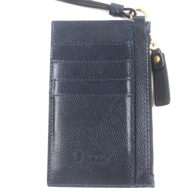 極美品▼Felisi フェリージ 1141 FRAGMENT CASE フラグメントケース ベジタブルタンニンレザー ダークネイビー ゴールド金具 伊製 メンズ