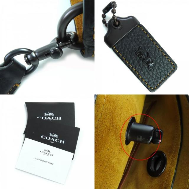 極美品◇COACH コーチ DF-50115 ロゴ入りチャーム付き ターンロック クラブタン レザー ダッフル ショルダーバッグ ブラック レディース 極美品◇COACH コーチ DF-50115 ロゴ入りチャーム付き ターンロック