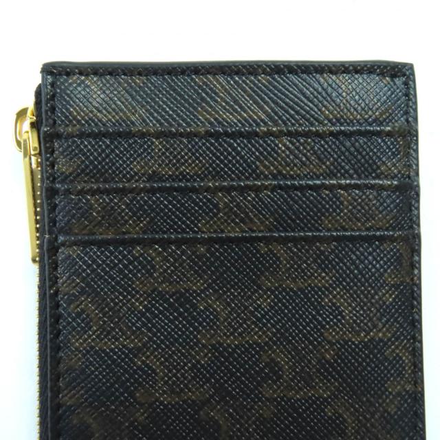 未使用品◇CELINE セリーヌ ラムスキン トリオンフキャンバス フラグメントケース パスケース ジップ付き カードケース 箱・袋付 伊製 未使用品◇CELINE セリーヌ ラムスキン トリオンフキャンバス