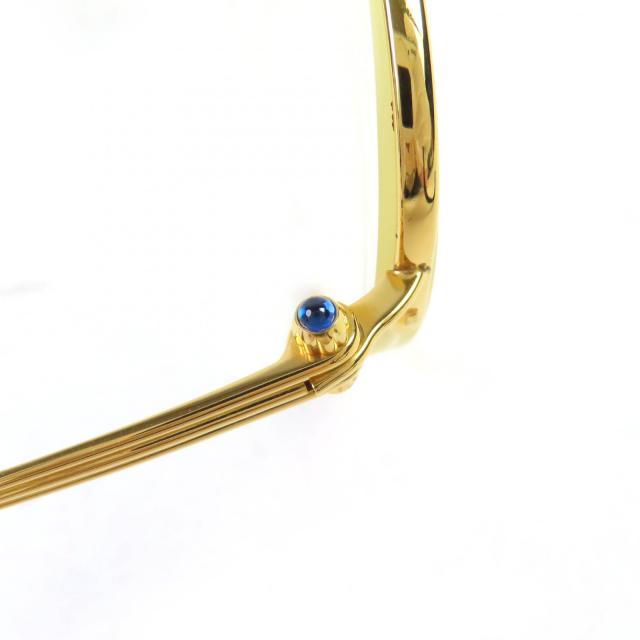 美品△Cartier カルティエ ハーフリム トリニティ 4Pブルージェムストーン メガネ 眼鏡 アイウェア ゴールド ブラック 54□18 130 度入り_5