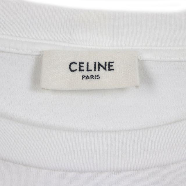 極美品▼CELINE セリーヌ 2X681671Q コットン100% エディ期 ロゴプリント クルーネック ショートスリーブ 半袖Ｔシャツ S 正規品 メンズ_4