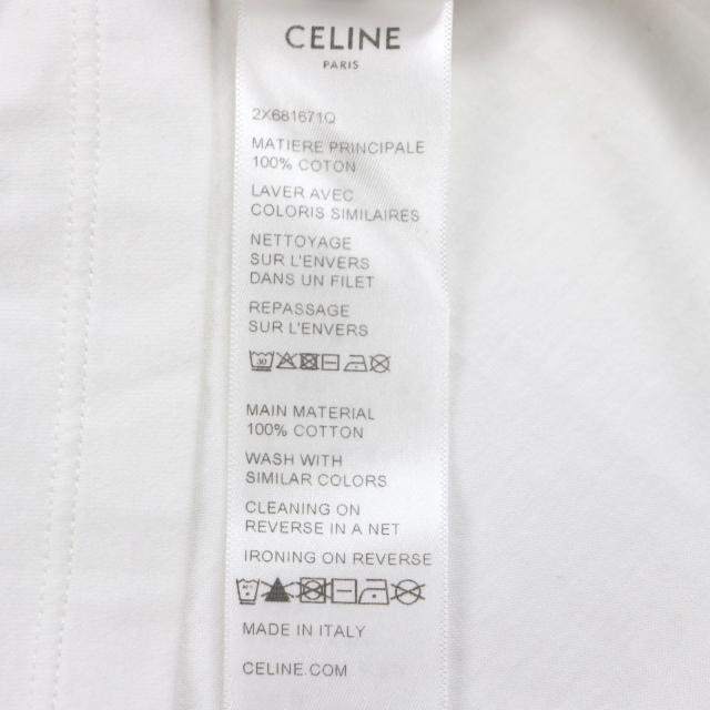 極美品▼CELINE セリーヌ 2X681671Q コットン100% エディ期 ロゴプリント クルーネック ショートスリーブ 半袖Ｔシャツ S 正規品 メンズ_6