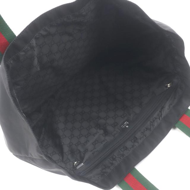 美品□GUCCI グッチ 802172 ナイロン シェリーライン ウェブライン ラージ ロゴ トートバッグ ブラック 保存袋付き イタリア製 メンズ_3