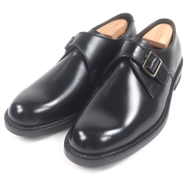未使用品□REGAL リーガル レザー シングルモンクストラップ ビジネスシューズ ドレスシューズ ブラック 25.5cm 日本製 メンズ オススメ
