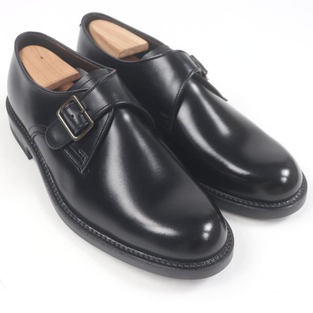 未使用品□REGAL リーガル レザー シングルモンクストラップ ビジネスシューズ ドレスシューズ ブラック 25.5cm 日本製 メンズ オススメ