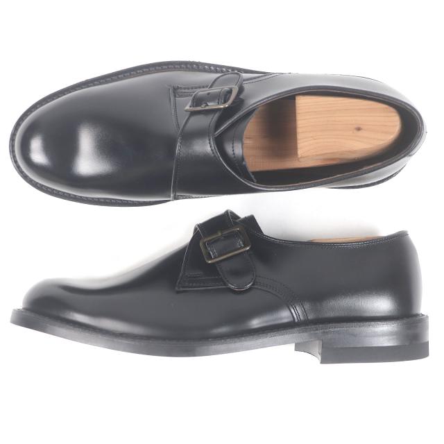 未使用品□REGAL リーガル レザー シングルモンクストラップ ビジネスシューズ ドレスシューズ ブラック 25.5cm 日本製 メンズ オススメ