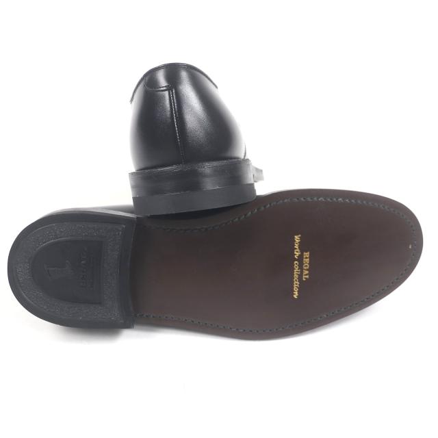 未使用品□REGAL リーガル レザー シングルモンクストラップ ビジネスシューズ ドレスシューズ ブラック 25.5cm 日本製 メンズ オススメ