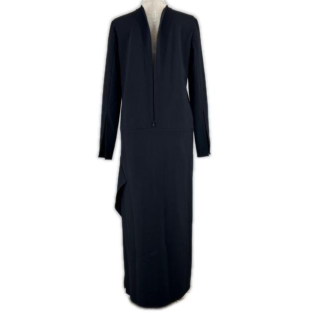 極美品▲YOKO CHAN ヨーコチャン YF034461 ラップスカート ロング丈 長袖 ワンピース ブラック 36 日本製 正規品 レディース 極美品△YOKO CHAN ヨーコチャン YF034461 ラップスカート ロング丈