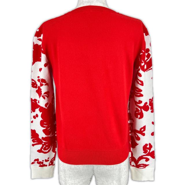 極美品▲RED VALENTINO レッドヴァレンティノ フローラル クルーネック 長袖 ニット セーター レッド S 正規品 レディース_2