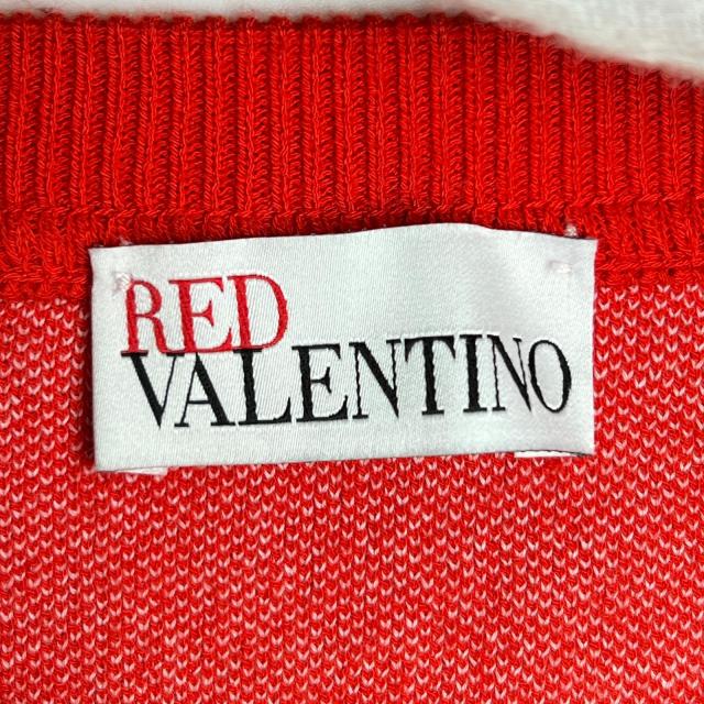 極美品▲RED VALENTINO レッドヴァレンティノ フローラル クルーネック 長袖 ニット セーター レッド S 正規品 レディース_4