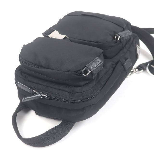 美品□PRADA プラダ 2VZ013 トライアングルロゴ 三角プレート ワン