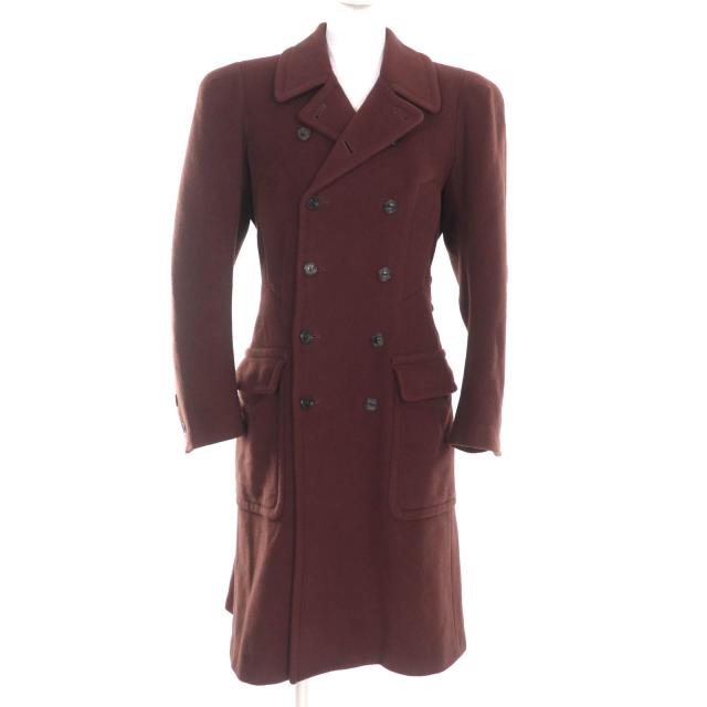 良品★Jean Paul Gaultier FEMM  ジャンポールゴルチエフィム ヴィンテージ ベルト付 ダブルブレスト ウールコート ブラウン 40 正規品