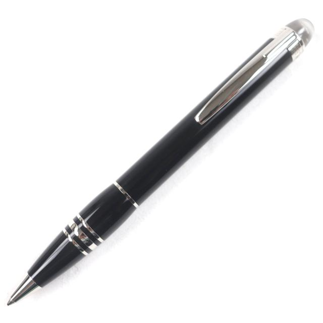美品▼MONTBLANC モンブラン スターウォーカー レジン ホワイトスター ツイスト式 ボールペン ブラック シルバー ケース付き 筆記確認済