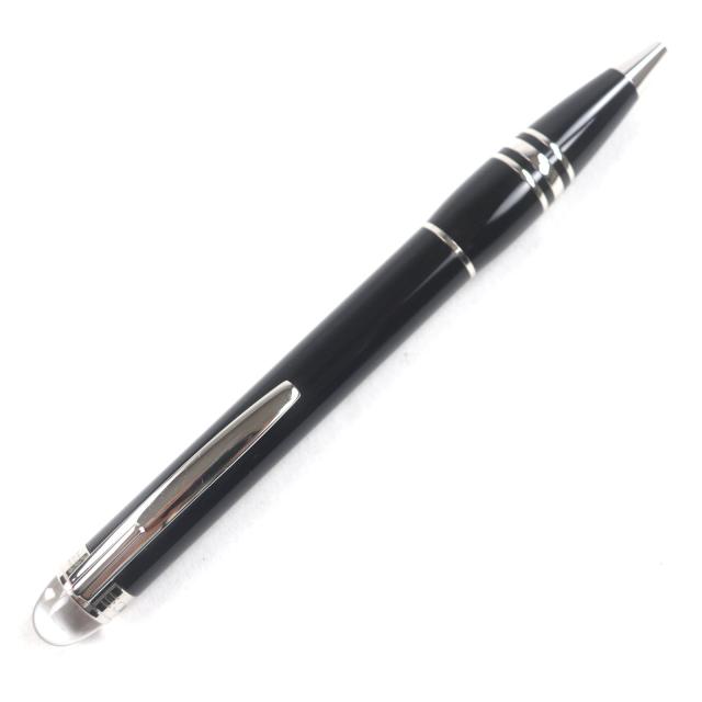 美品▼MONTBLANC モンブラン スターウォーカー レジン ホワイトスター ツイスト式 ボールペン ブラック シルバー ケース付き 筆記確認済_2