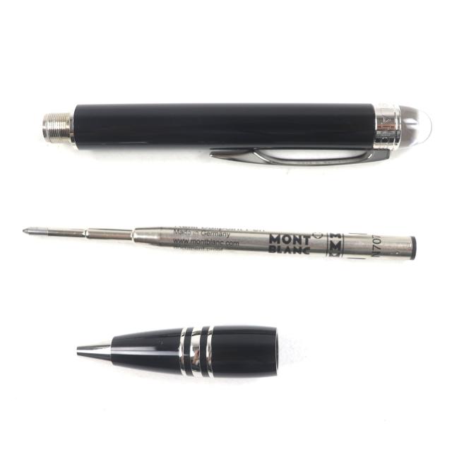 美品▼MONTBLANC モンブラン スターウォーカー レジン ホワイトスター ツイスト式 ボールペン ブラック シルバー ケース付き 筆記確認済_3