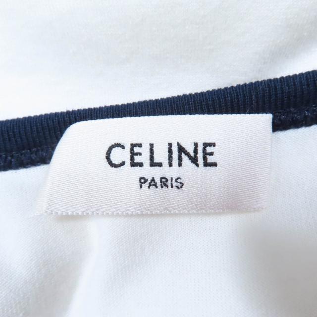 美品☆CELINE セリーヌ 2X872671Q コットン エディ期 CELINE PARIS トリオンフロゴプリント クルーネック 半袖Ｔシャツ XS 正規品